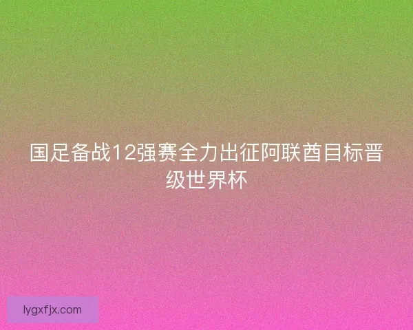 国足备战12强赛全力出征阿联酋目标晋级世界杯